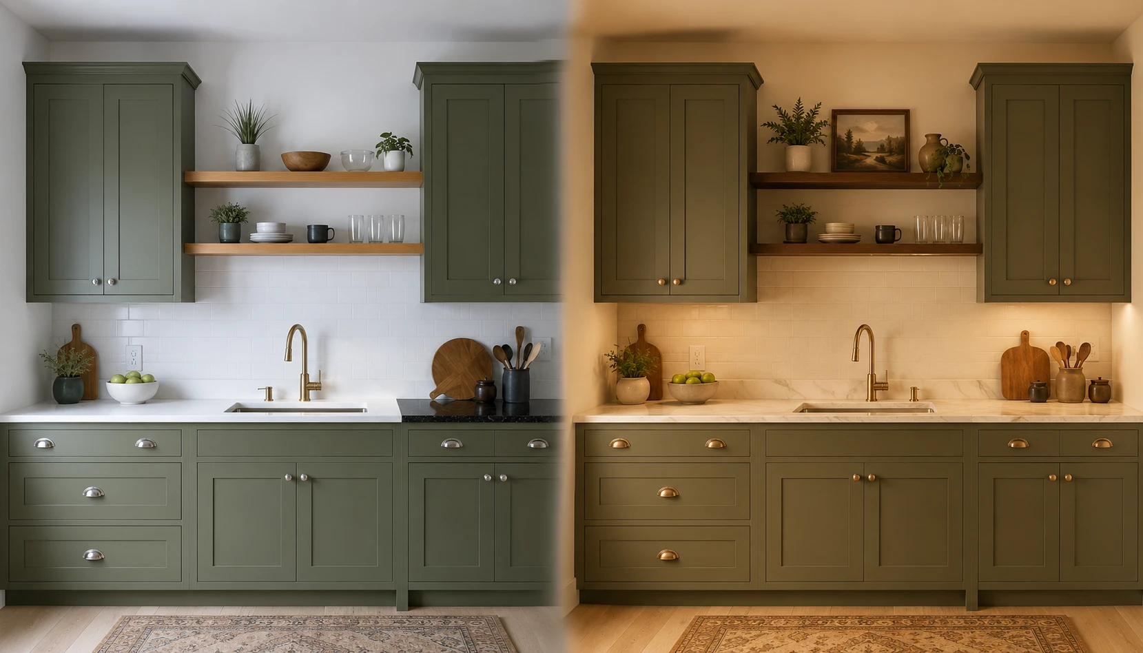 Olive green kitchen mistakes showing common decorating errors to avoid for best results