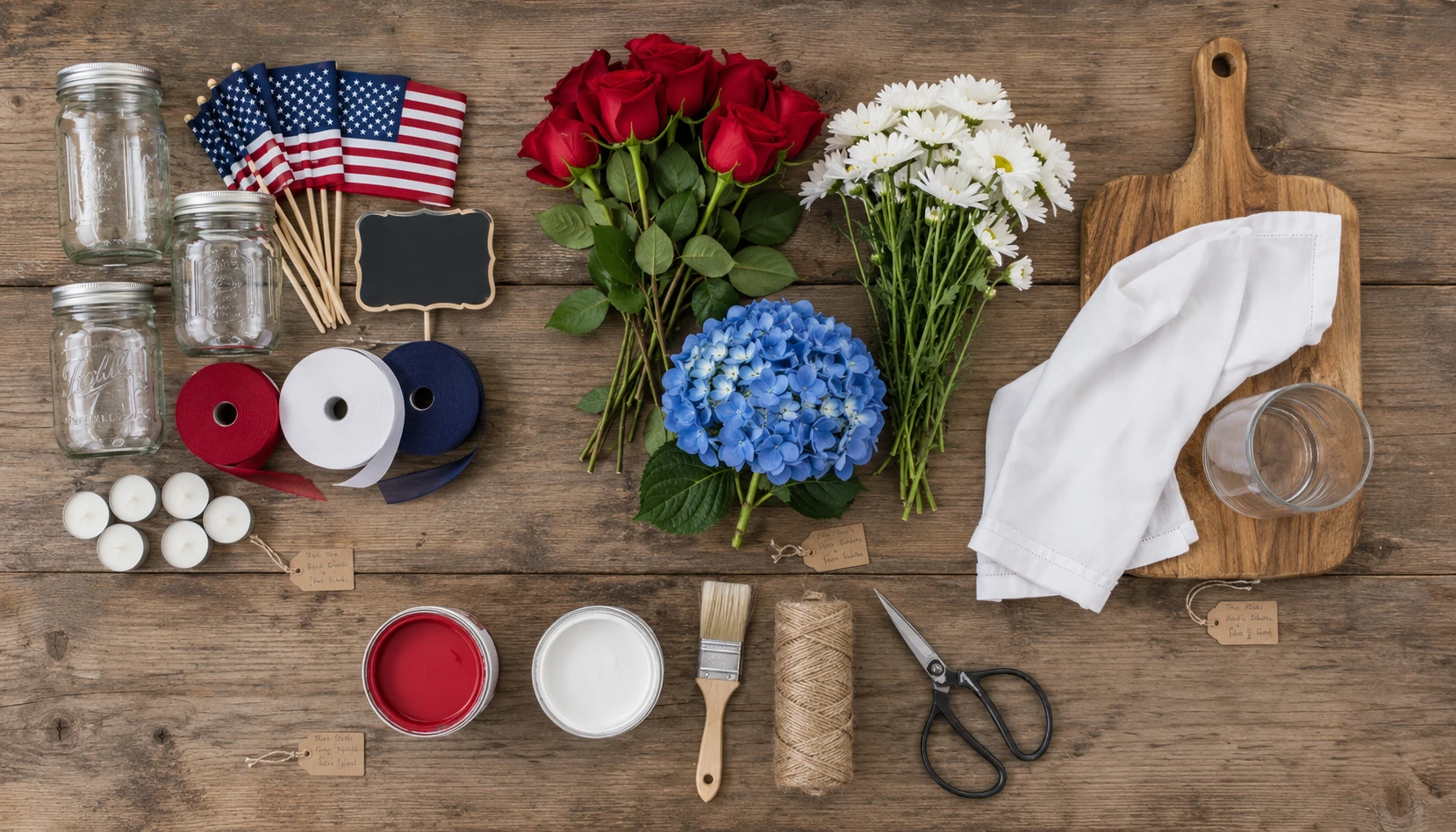 Beautiful 4th of July home decor achieved on a budget under $30 with dollar store items DIY projects and natural elements
