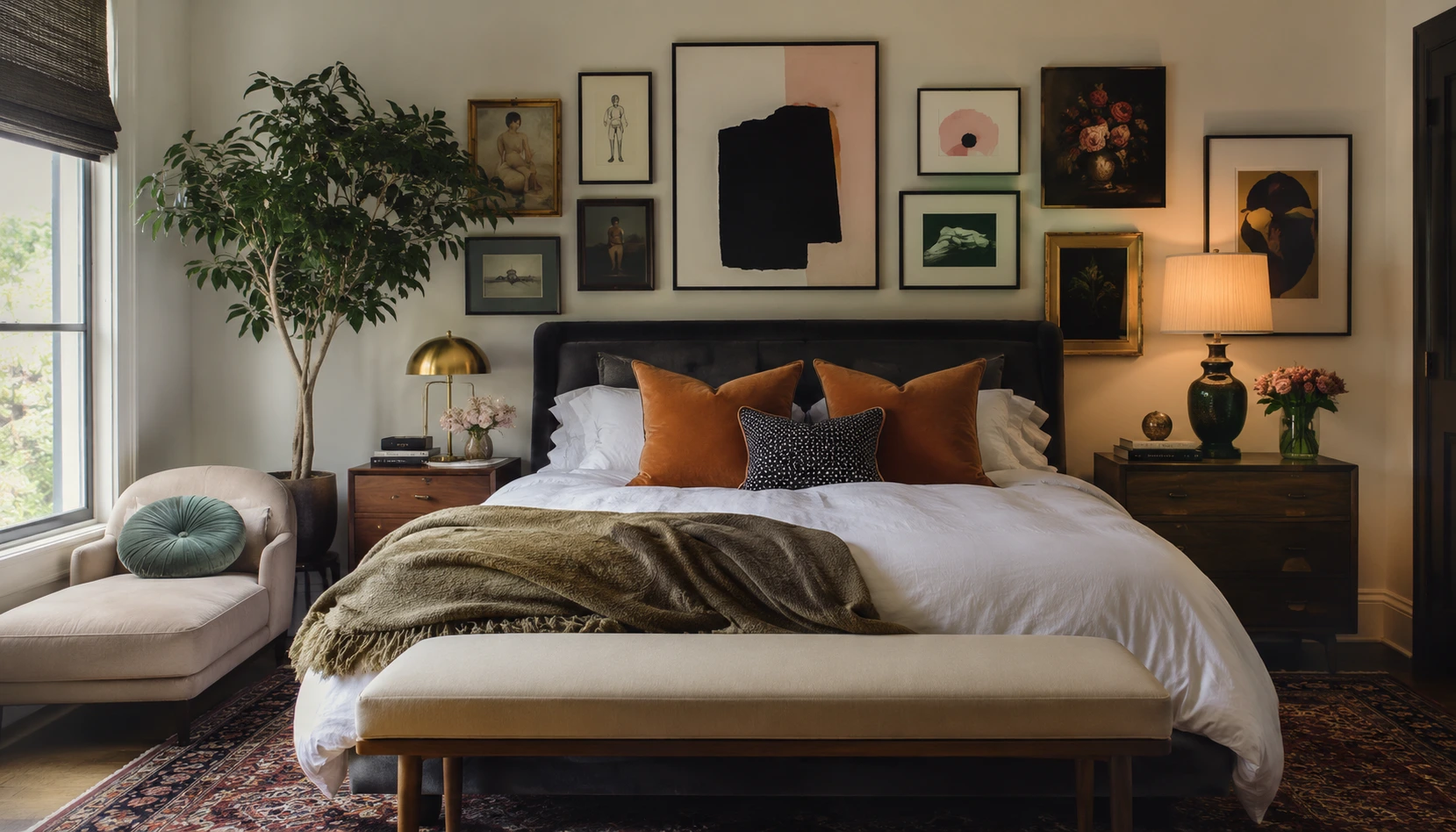 Art-Led Bedroom bedroom styled with realistic furniture and lighting