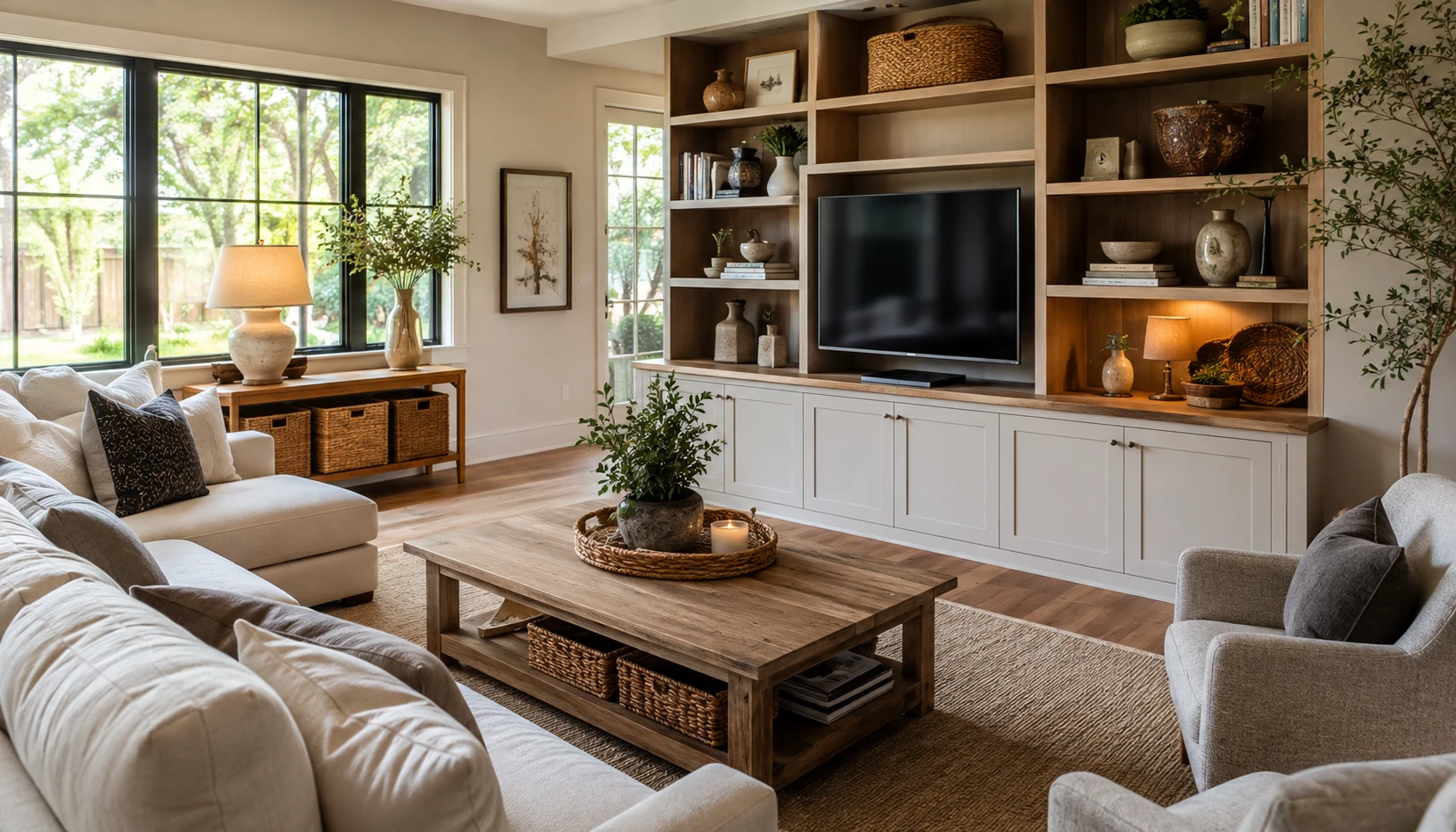 Make Storage Part of the Room demonstrated in a realistic ordinary home interior