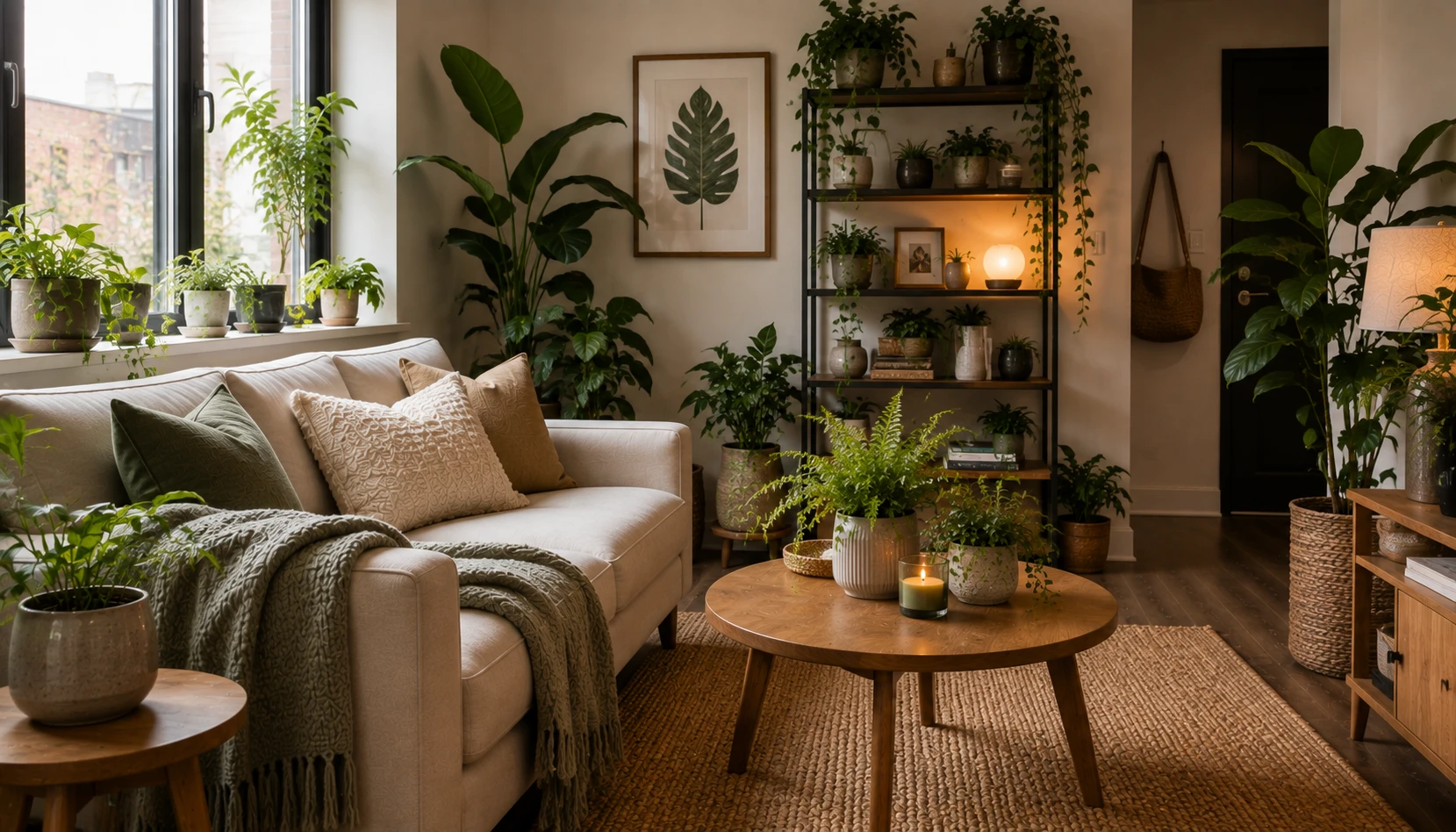 Use Plants to Soften Rental Finishes shown in a realistic rental apartment