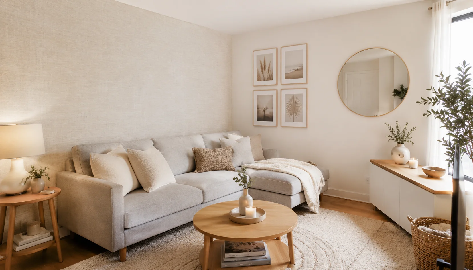 Renter friendly no damage wall decor ideas using peel and stick wallpaper and command strips