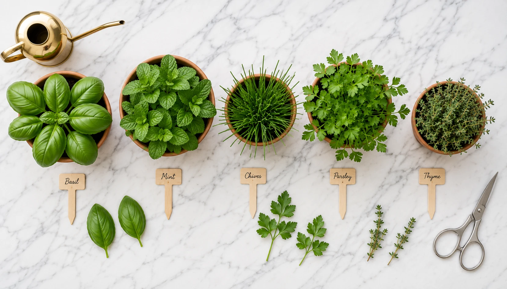 Collection of the best herbs for apartment windowsill growing
