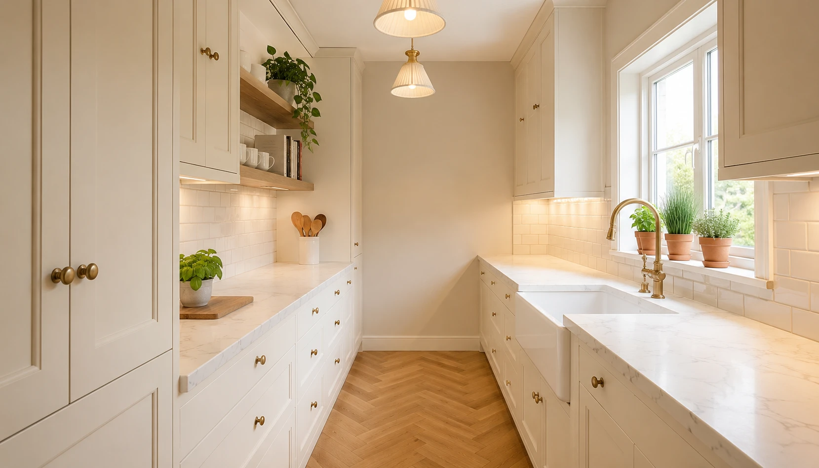 Beautiful small kitchen ideas 2026 showing a stylish compact kitchen with smart storage and warm neutral design