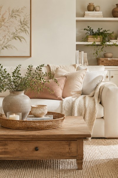 Beautiful neutral home decor room